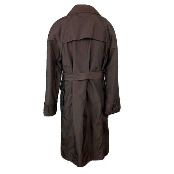 Ensign Coat Womens Sz M Brown Belted Snap Button Puff Insulated Softshell Trench - Picture 3 of 9